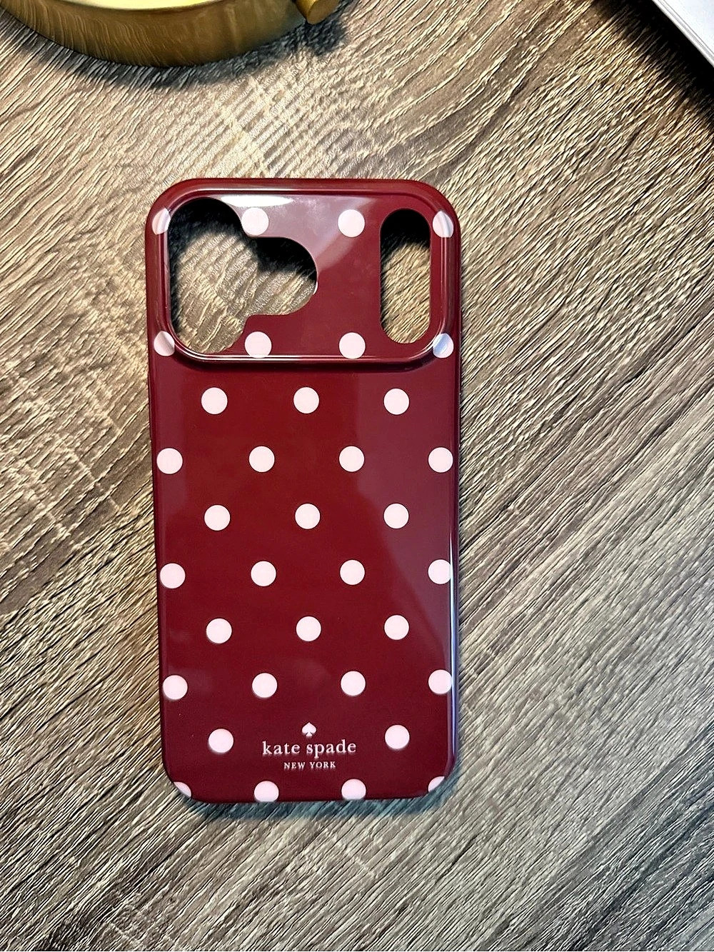 Kate Spade Polka Dot Phone Case in Maroon & Pink Like New